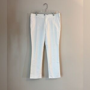 Banana Republic White Cotton Hampton Pants - Ankle Cropped Straight